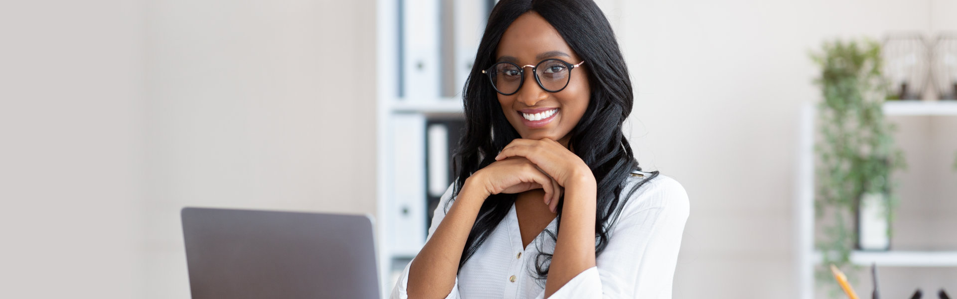 therapist smiling and looking at the camera